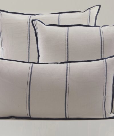 Cojín lino Piet azul fino