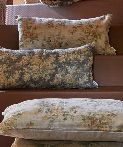 Cojines de lino estampado de flores