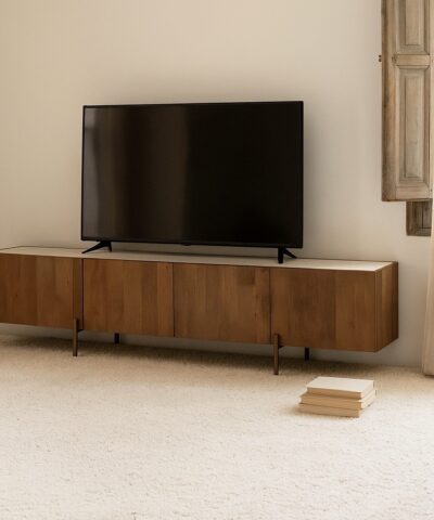 Mueble tv mármol madera