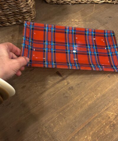 Bandeja de cristal cuadros escoceses