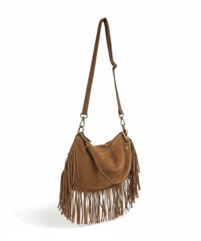 Bolso de ante con flecos estilo cowboy