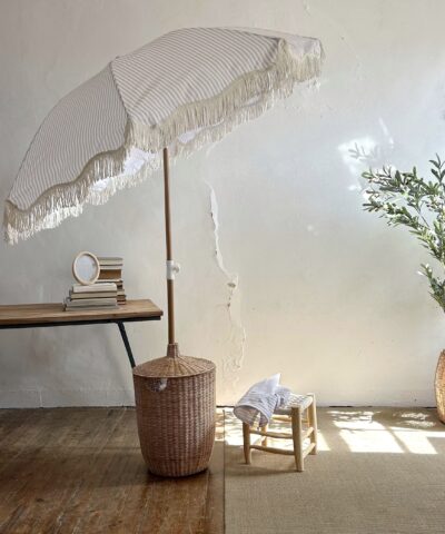 Parasol rayas beige