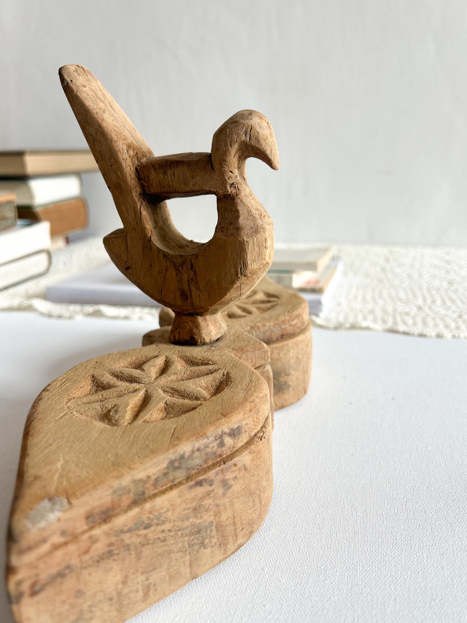 Caja especiero antiguo peq.-Acevedo Caja de madera antigua dos compartimentos