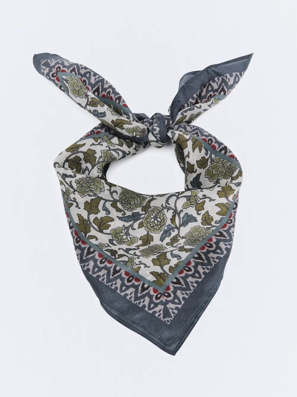 Pañuelo de seda estampado en flores