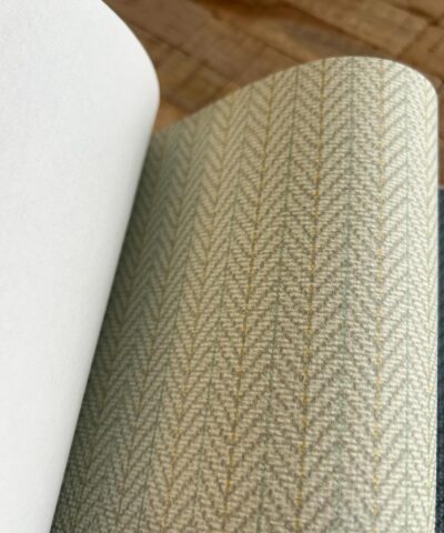 Papel de pared rayas en espiga Owen vert