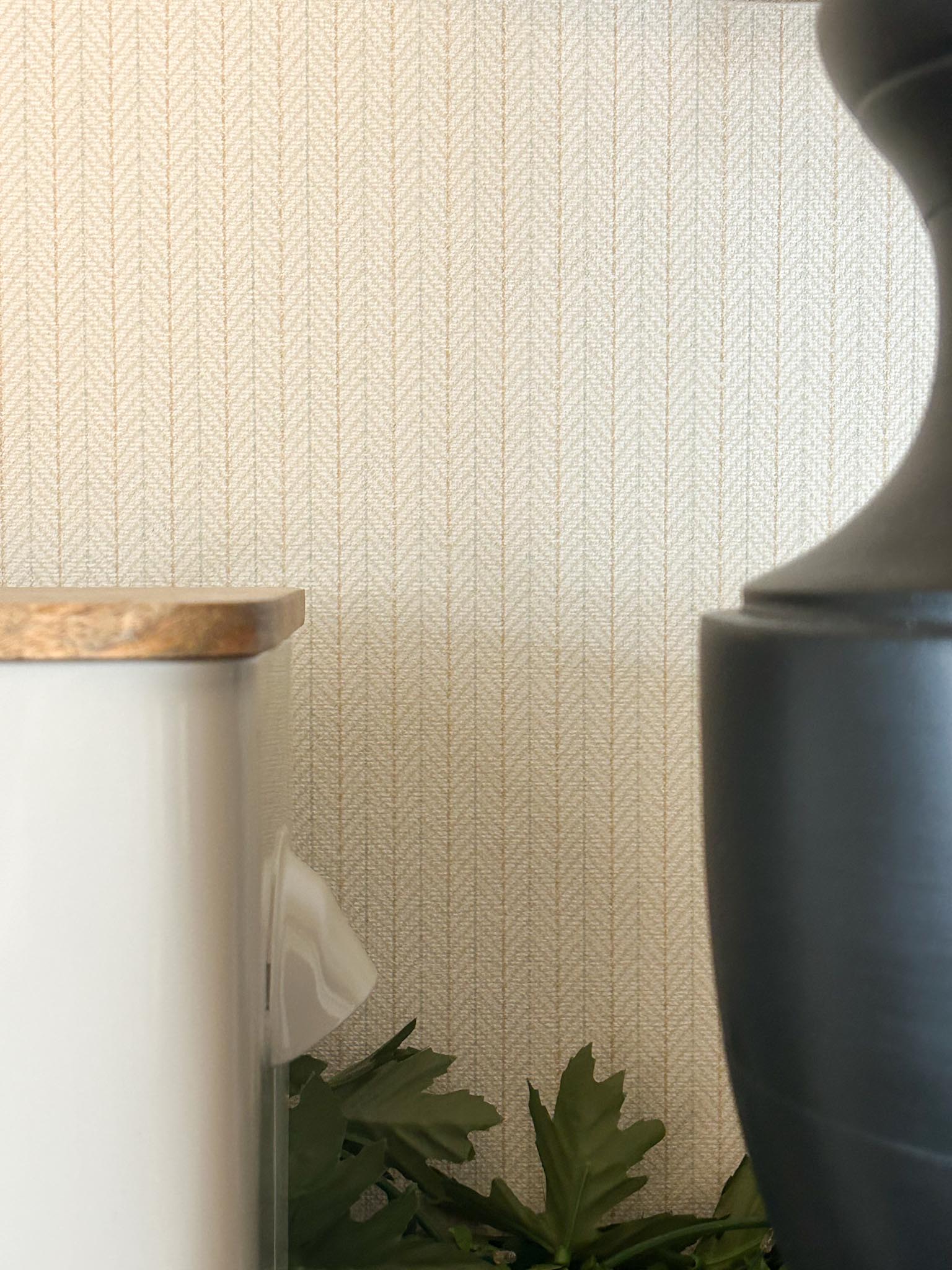 Papel de pared rayas en espiga Owen creme